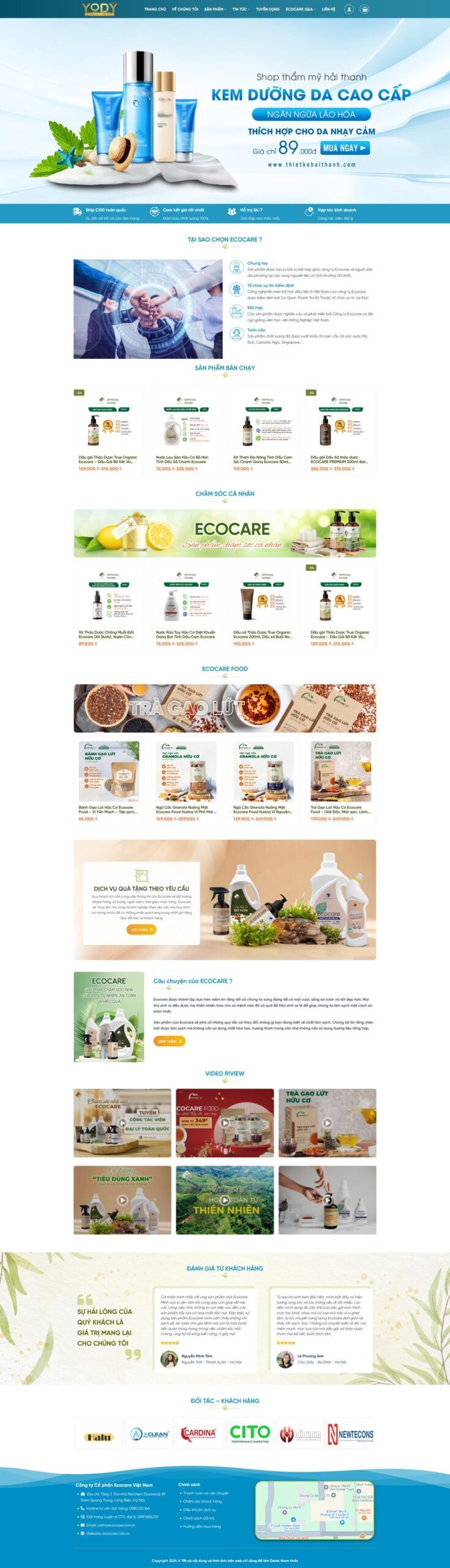 Mẫu Website Dược Liệu Mỹ Phẩm - Shop Online - Cài Đặt Sẵn