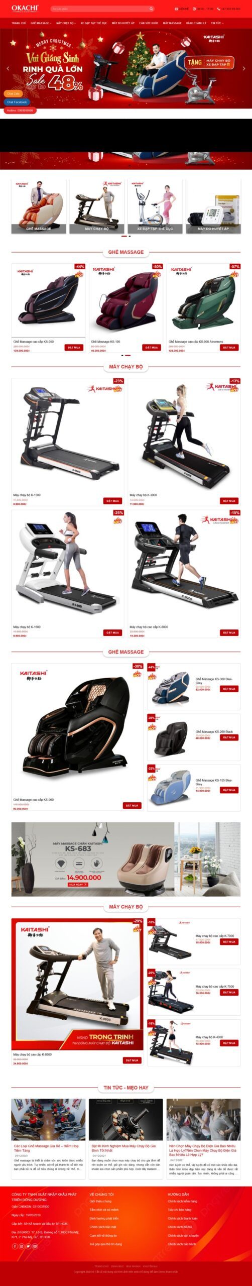 Mẫu Website Ghế Massage - Nội Thất Chăm Sóc Sức Khỏe - Cài Đặt Sẵn