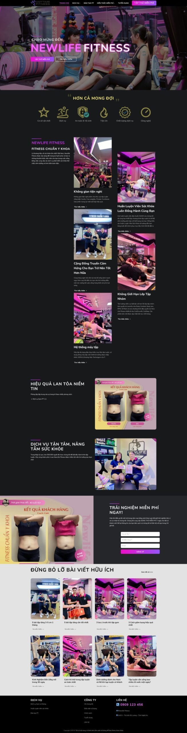 Mẫu Website Phòng Tập Gym 4 - Fitness - Cài Đặt Sẵn