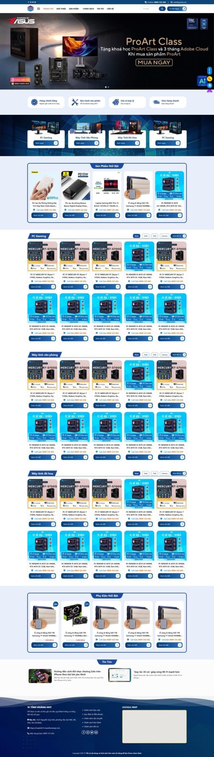 Mẫu Website Shop Máy Tính Laptop 15 - Điện Tử Công Nghệ - Cài Đặt Sẵn