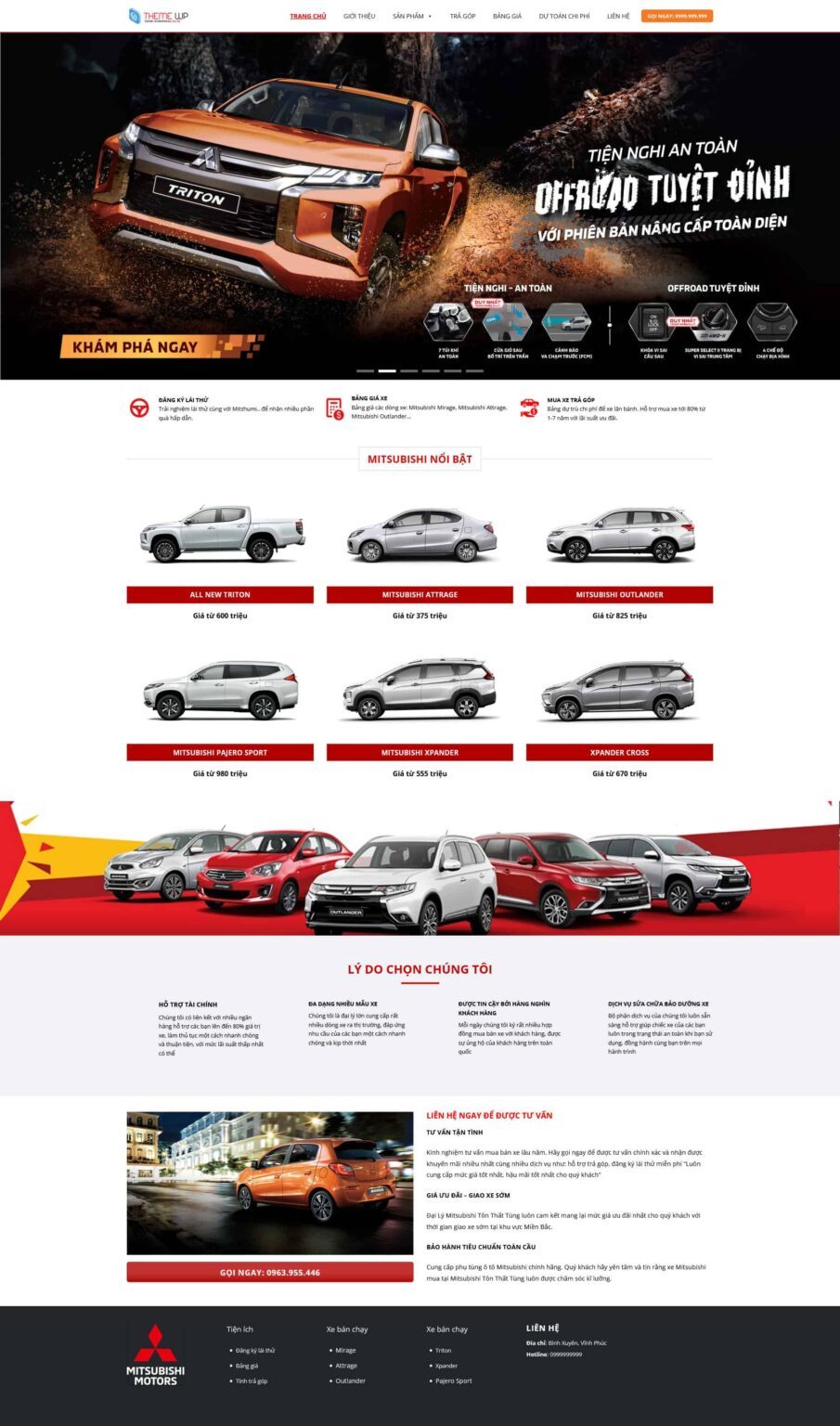 Mẫu Website Bán Ô Tô 3 - Showroom Xe - Cài Đặt Sẵn