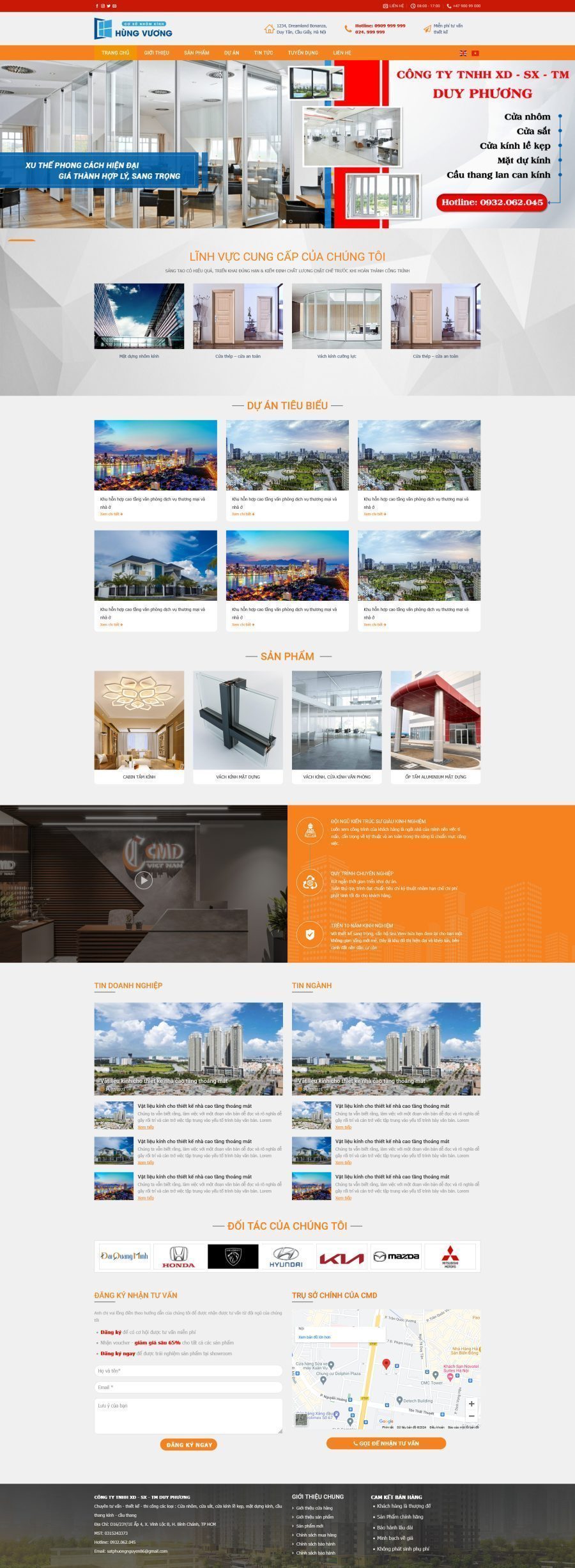 Mẫu Website Bán Cửa Nhôm Kính 3 - Vật Liệu Xây Dựng - Cài Đặt Sẵn