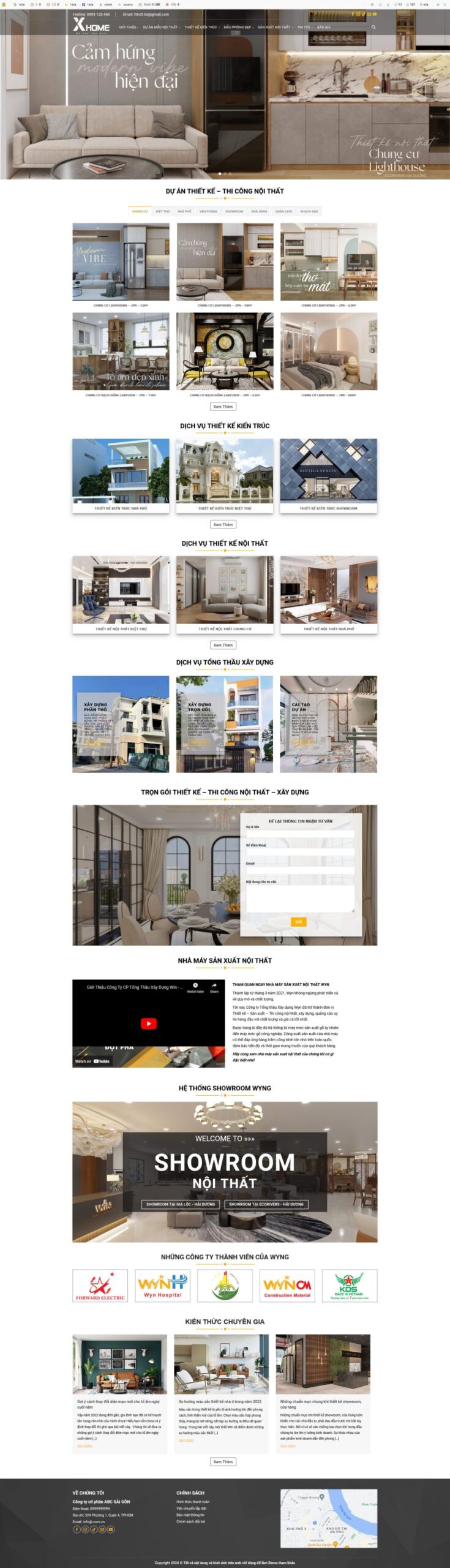 Mẫu Website Nội Thất 42 - Thiết Kế Thi Công - Cài Đặt Sẵn