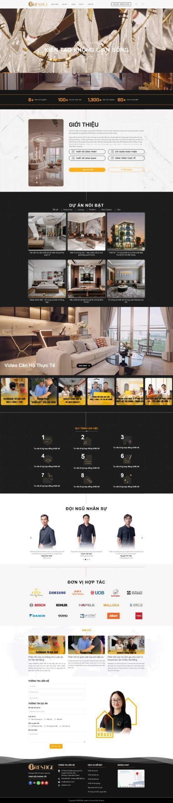 Mẫu Website Nội Thất 51 - Thiết Kế Thi Công - Cài Đặt Sẵn