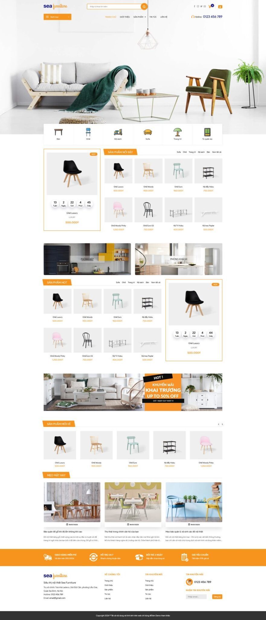 Mẫu Website Nội Thất 53 - Shop Online - Cài Đặt Sẵn