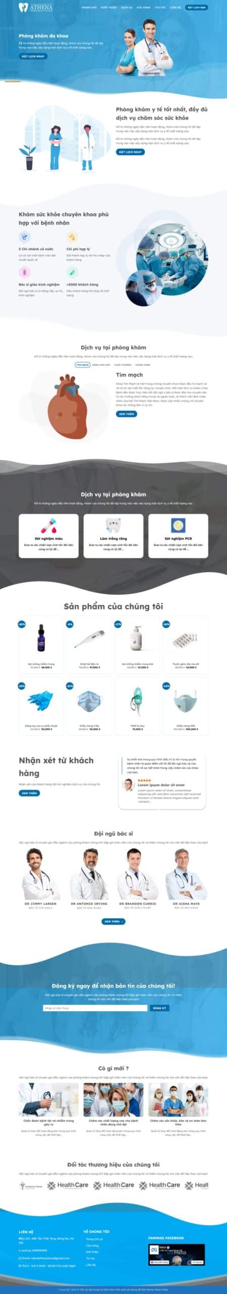 Mẫu Website Phòng Khám Y Tế 5 - Dịch Vụ Khám Chữa Bệnh - Cài Đặt Sẵn