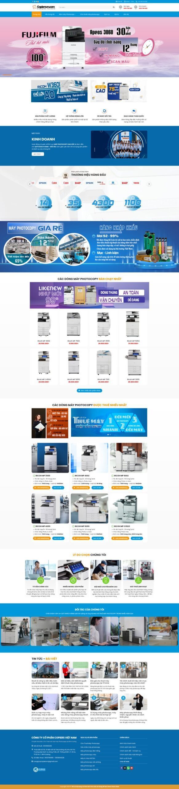 Mẫu Website Cho Thuê Máy Photocopy 5 - Thiết Bị Văn Phòng - Cài Đặt Sẵn