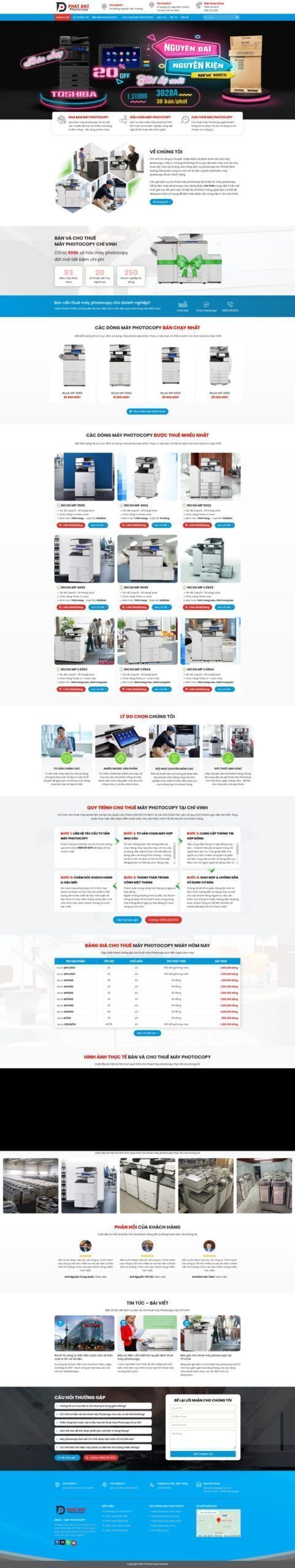 Mẫu Website Máy Photocopy 6 - Bán Và Dịch Vụ - Cài Đặt Sẵn