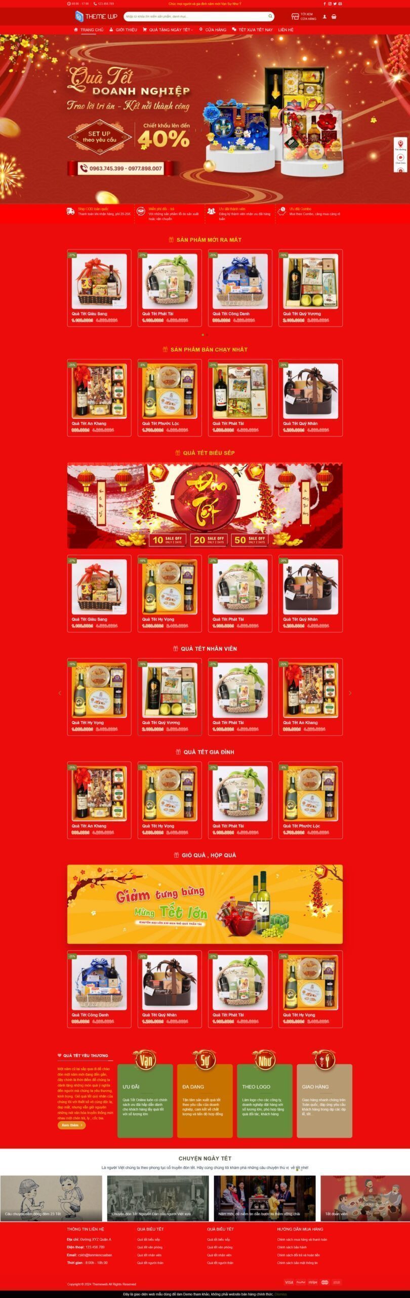 Mẫu Website Quà Tết 2 - Shop Online - Cài Đặt Sẵn