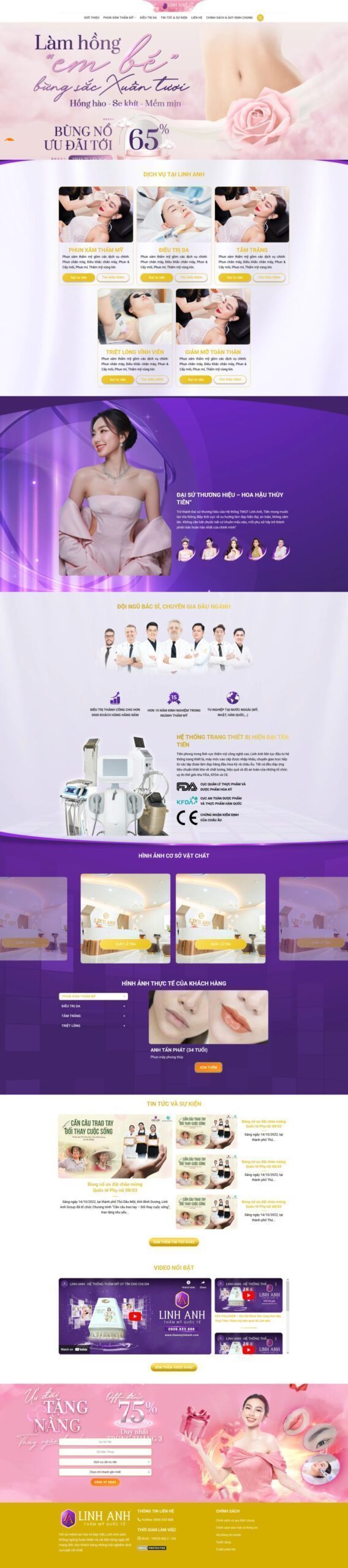 Mẫu Website Spa Thẩm Mỹ 18 - Làm Đẹp - Cài Đặt Sẵn