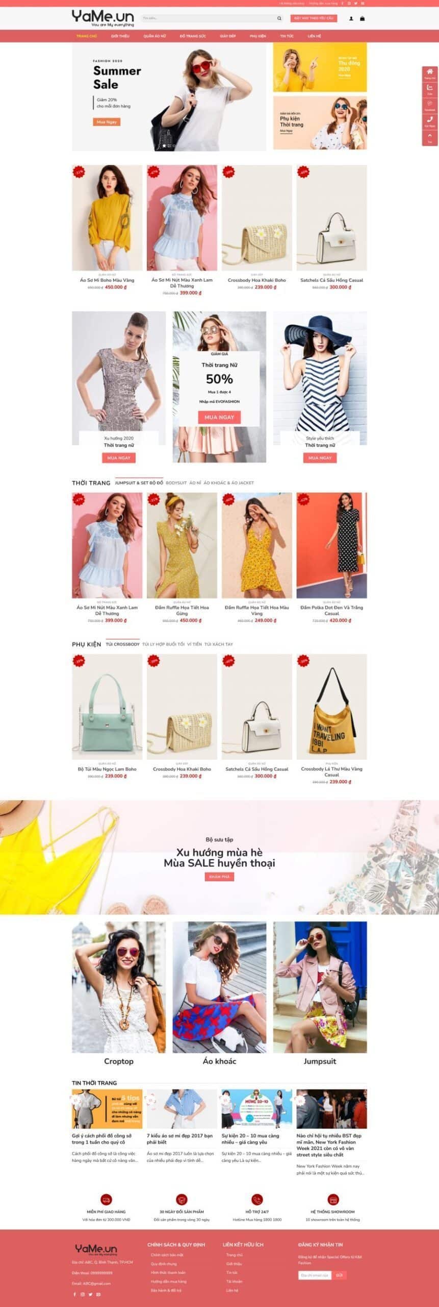 Mẫu Website Shop Thời Trang 21 - Shop Online - Cài Đặt Sẵn