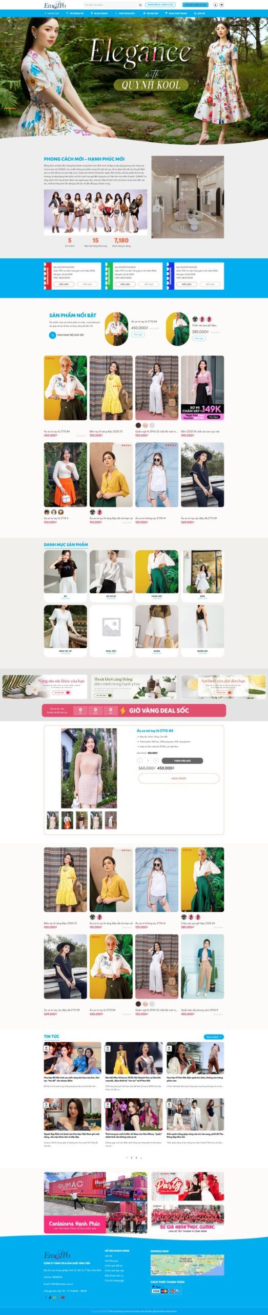 Mẫu Website Thời Trang 24 - Shop Online - Cài Đặt Sẵn