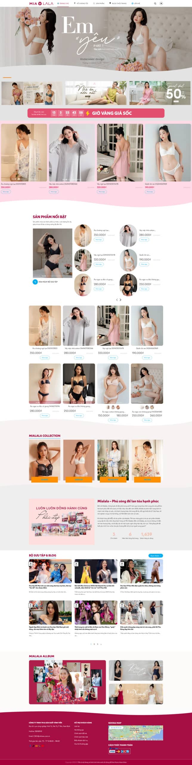 Mẫu Website Thời Trang Váy Ngủ Đồ Lót - Shop Online - Cài Đặt Sẵn