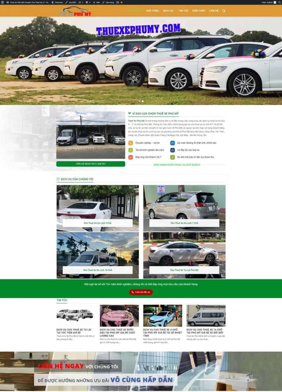 Mẫu Website Cho Thuê Xe Ô Tô - Vận Chuyển - Cài Đặt Sẵn