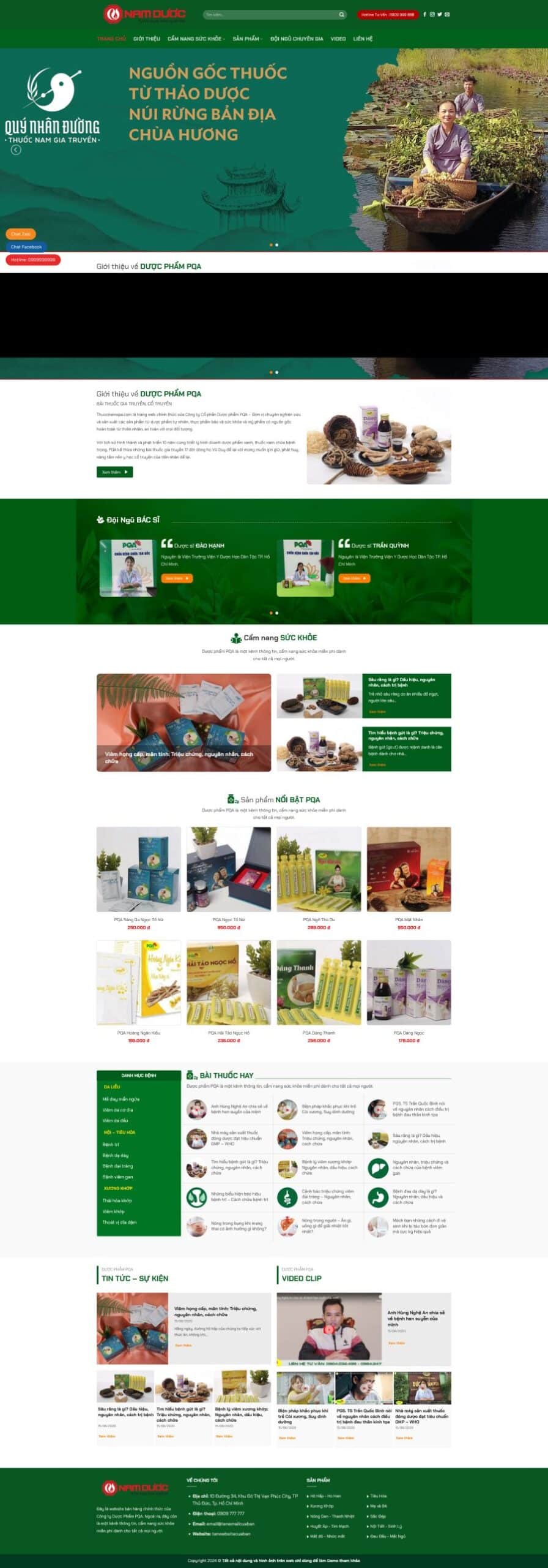 Mẫu Website Bán Thuốc Nam 3 - Đông Y Thảo Dược - Cài Đặt Sẵn