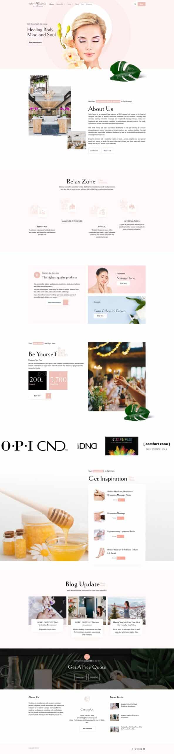 Mẫu Website Spa Tiệm Nail - Làm Đẹp - Cài Đặt Sẵn