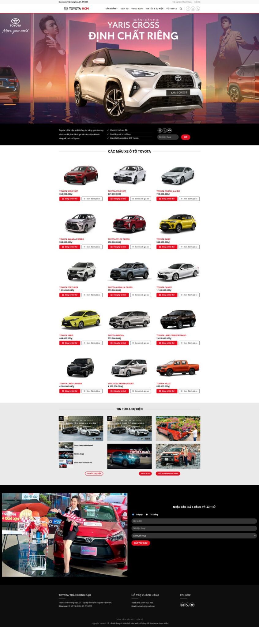 Mẫu Website Ô Tô 4 - Showroom Xe - Cài Đặt Sẵn