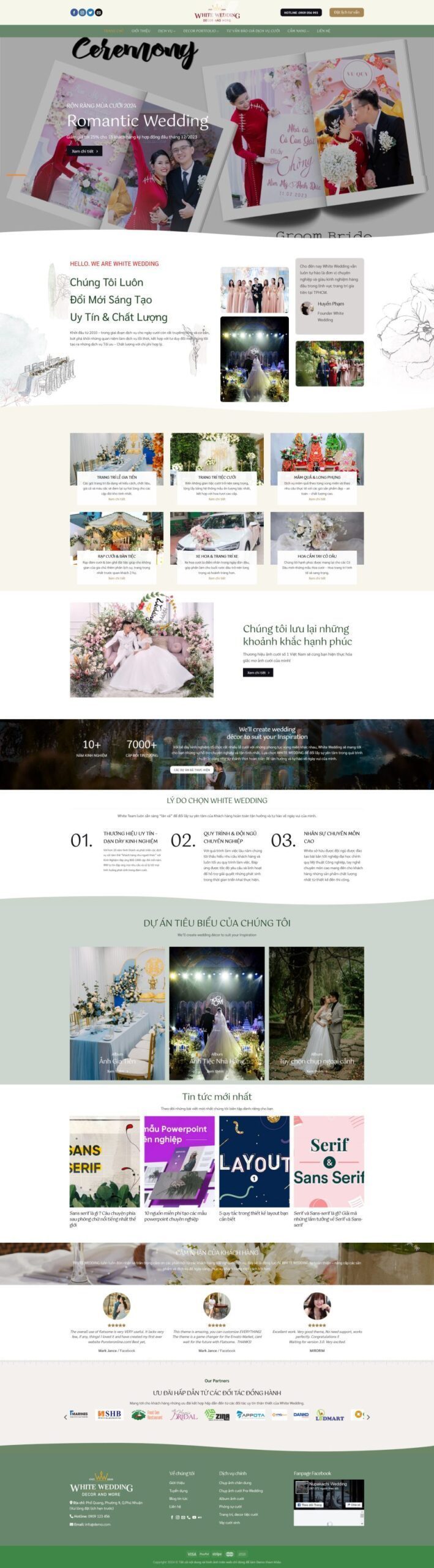 Mẫu Website Dịch Vụ Cưới Hỏi 1 - Wedding Decor - Cài Đặt Sẵn
