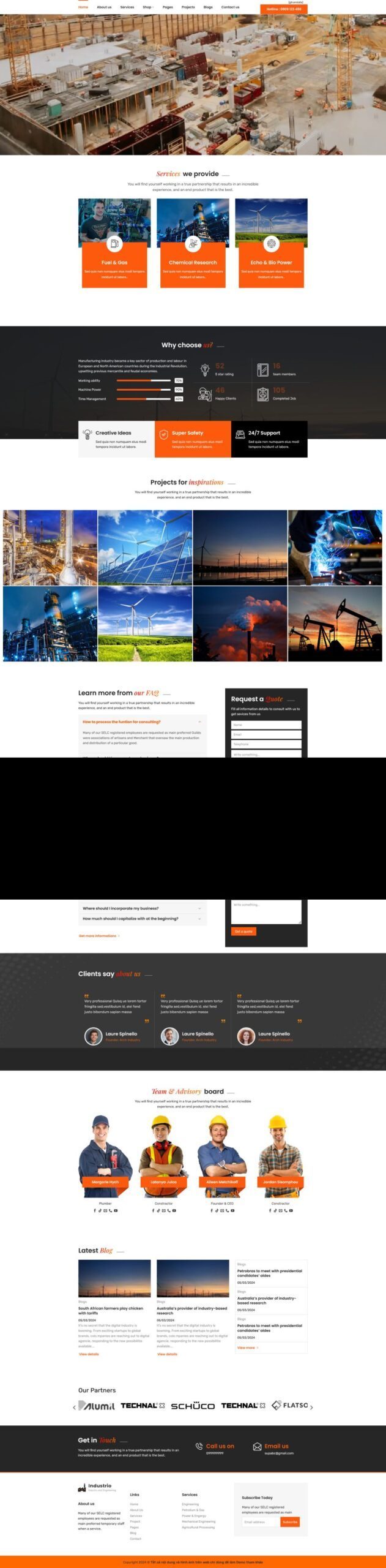 Mẫu Website Công Ty Xây Dựng - Doanh Nghiệp - Cài Đặt Sẵn