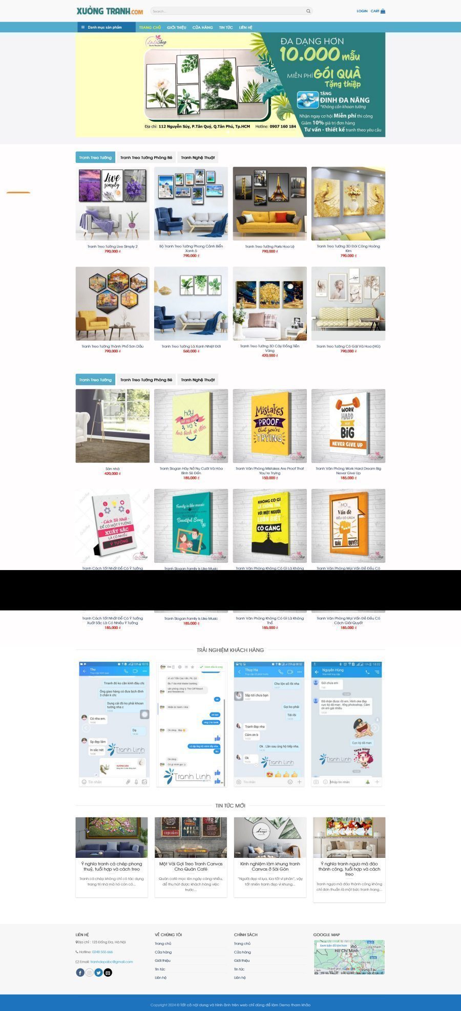 Mẫu Website Tranh Trang Trí - Nội Thất - Cài Đặt Sẵn