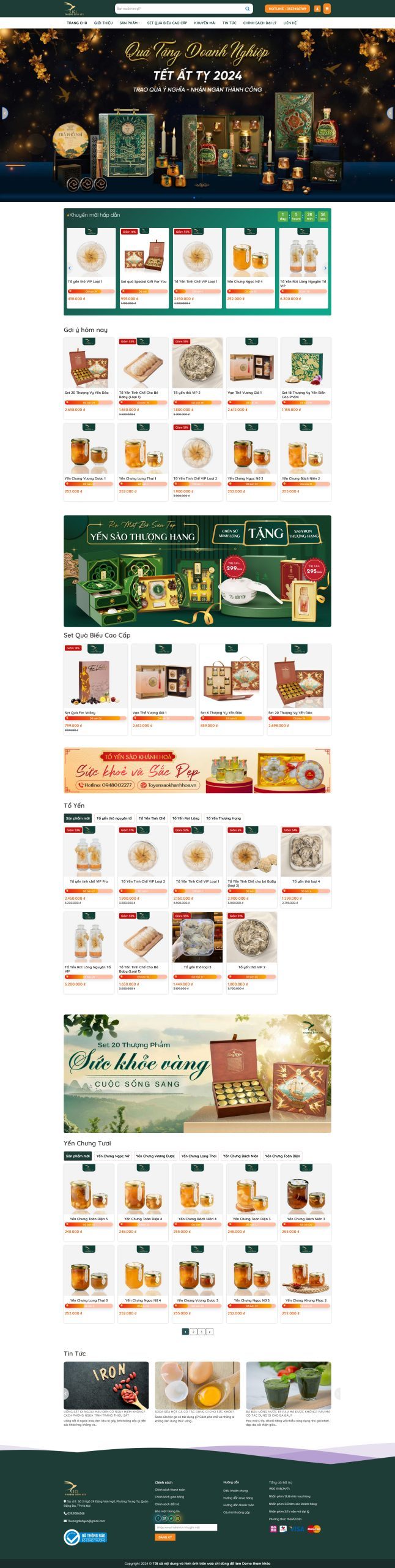 Mẫu Website Yến Sào 5 - Đặc Sản - Cài Đặt Sẵn